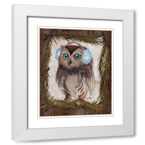 Woodland Animals IV White Modern Wood Framed Art Print with Double Matting by Medley, Elizabeth