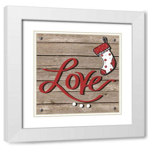 Holiday Feelings on Wood II White Modern Wood Framed Art Print with Double Matting by Mosher, Deidre