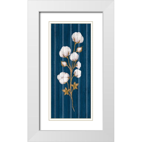 Cotton Wood Floral Stripe I White Modern Wood Framed Art Print with Double Matting by Metz, Andi