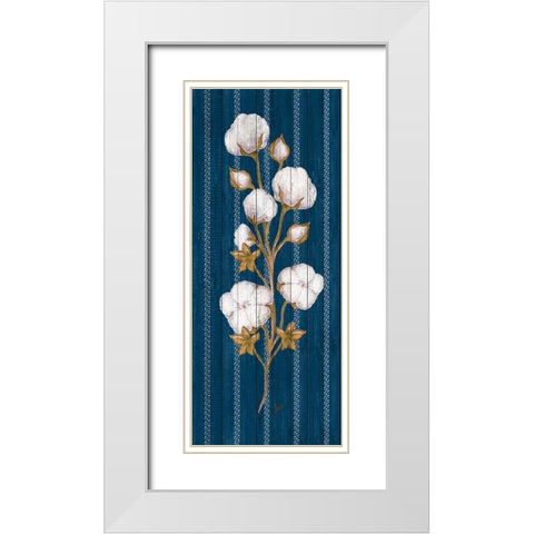 Cotton Wood Floral Stripe II White Modern Wood Framed Art Print with Double Matting by Metz, Andi