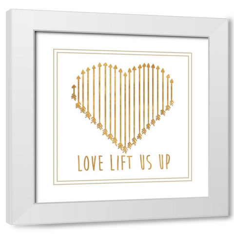 Love Lifts Us Up White Modern Wood Framed Art Print with Double Matting by SD Graphics Studio