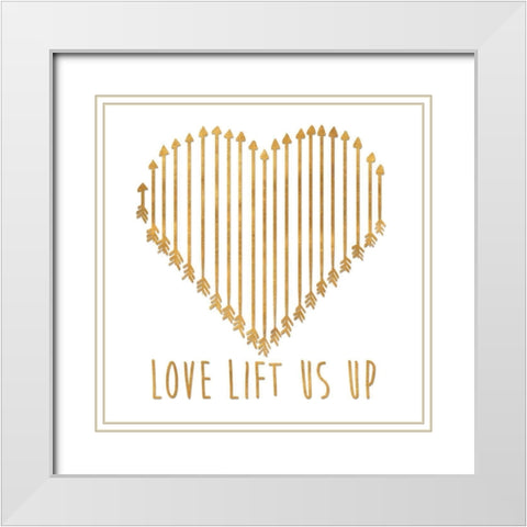 Love Lifts Us Up White Modern Wood Framed Art Print with Double Matting by SD Graphics Studio