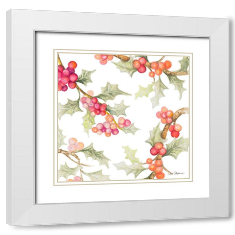 Watercolor Holly I White Modern Wood Framed Art Print with Double Matting by Gaynor, Janice