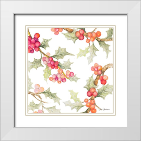 Watercolor Holly I White Modern Wood Framed Art Print with Double Matting by Gaynor, Janice