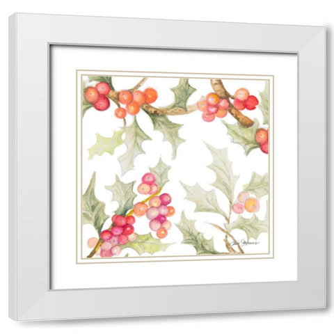 Watercolor Holly II White Modern Wood Framed Art Print with Double Matting by Gaynor, Janice
