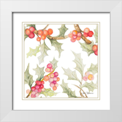 Watercolor Holly II White Modern Wood Framed Art Print with Double Matting by Gaynor, Janice
