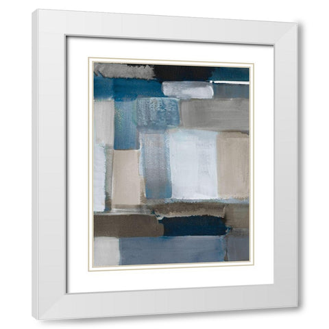 Blue Taupe Light I White Modern Wood Framed Art Print with Double Matting by Loreth, Lanie