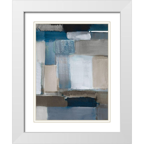 Blue Taupe Light I White Modern Wood Framed Art Print with Double Matting by Loreth, Lanie