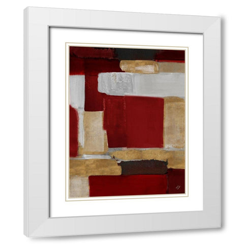 Red and Gold Light I White Modern Wood Framed Art Print with Double Matting by Loreth, Lanie