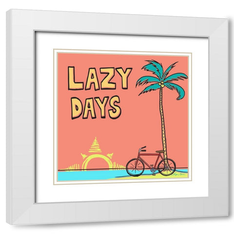 Lazy Days White Modern Wood Framed Art Print with Double Matting by Edwins, Hugo