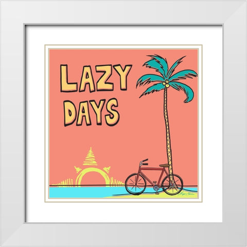 Lazy Days White Modern Wood Framed Art Print with Double Matting by Edwins, Hugo