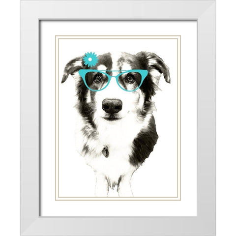 Dogs in Spring White Modern Wood Framed Art Print with Double Matting by Edwins, Hugo