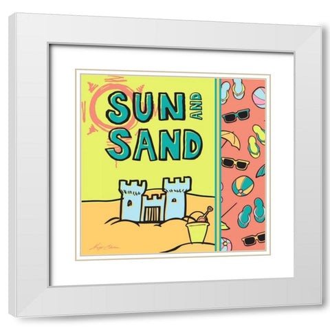 Pop Coastal IV White Modern Wood Framed Art Print with Double Matting by Edwins, Hugo