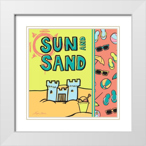 Pop Coastal IV White Modern Wood Framed Art Print with Double Matting by Edwins, Hugo