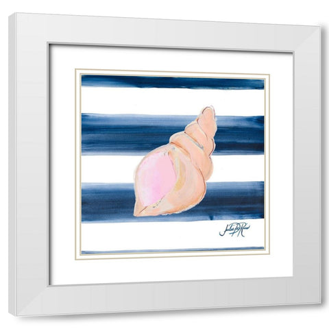 Nautical Shell I White Modern Wood Framed Art Print with Double Matting by DeRice, Julie