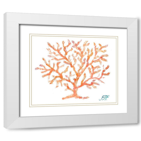 Coral I White Modern Wood Framed Art Print with Double Matting by DeRice, Julie