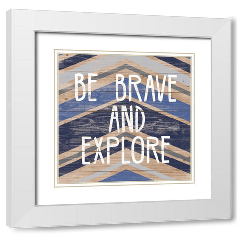 Wake and Explore II White Modern Wood Framed Art Print with Double Matting by SD Graphics Studio