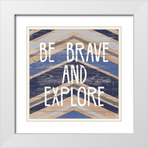 Wake and Explore II White Modern Wood Framed Art Print with Double Matting by SD Graphics Studio