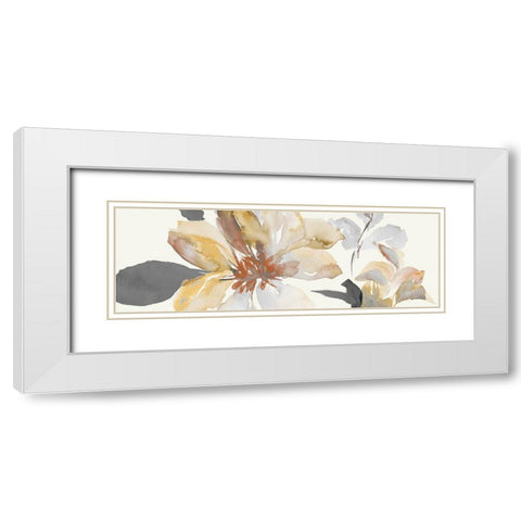 Neutral Clematis Panel II White Modern Wood Framed Art Print with Double Matting by Loreth, Lanie