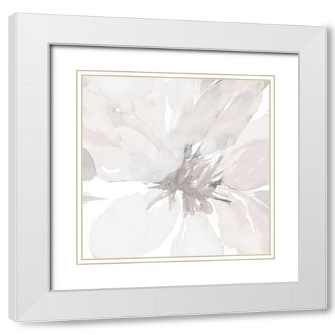 Soft Clematis II White Modern Wood Framed Art Print with Double Matting by Loreth, Lanie