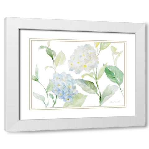 Nikko Blue White Modern Wood Framed Art Print with Double Matting by Loreth, Lanie