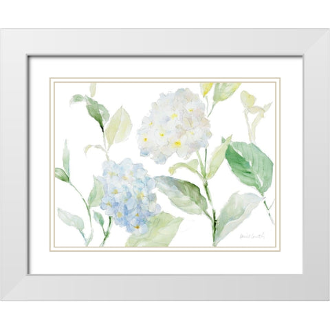 Nikko Blue White Modern Wood Framed Art Print with Double Matting by Loreth, Lanie