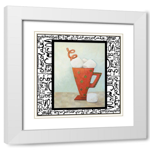 Tis the Season for Cocoa III White Modern Wood Framed Art Print with Double Matting by Diannart