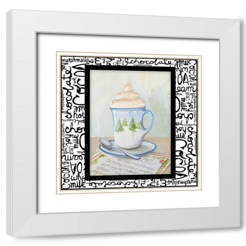 Tis the Season for Cocoa I White Modern Wood Framed Art Print with Double Matting by Diannart
