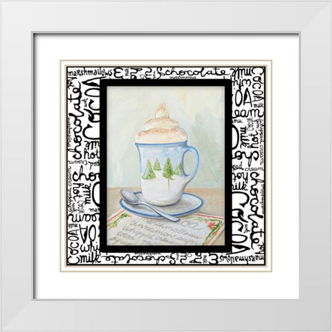 Tis the Season for Cocoa I White Modern Wood Framed Art Print with Double Matting by Diannart