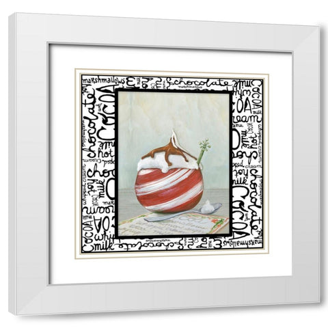 Tis the Season for Cocoa II White Modern Wood Framed Art Print with Double Matting by Diannart