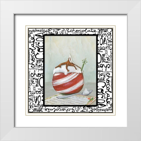 Tis the Season for Cocoa II White Modern Wood Framed Art Print with Double Matting by Diannart