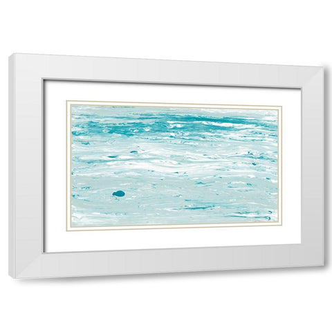 Blue Elemental Flow White Modern Wood Framed Art Print with Double Matting by Edwins, Hugo