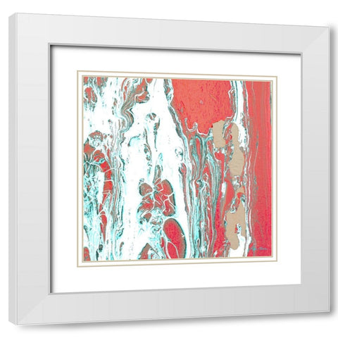 Elemental Flow White Modern Wood Framed Art Print with Double Matting by Edwins, Hugo