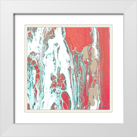 Elemental Flow White Modern Wood Framed Art Print with Double Matting by Edwins, Hugo