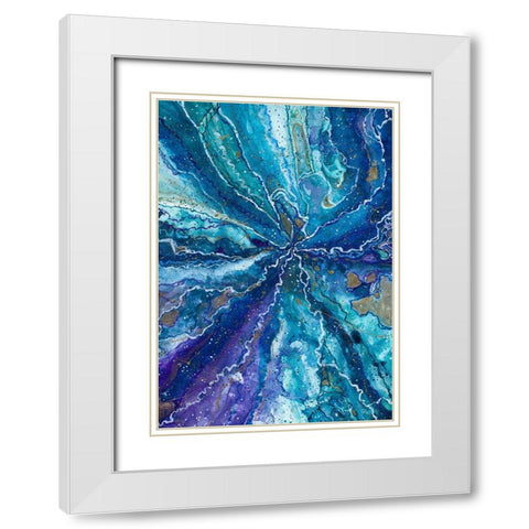 Galactical Blues White Modern Wood Framed Art Print with Double Matting by Bucheli, Amaya