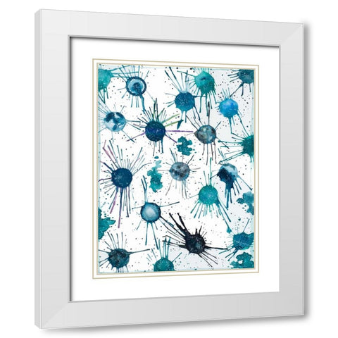 Splattered Moons White Modern Wood Framed Art Print with Double Matting by Bucheli, Amaya