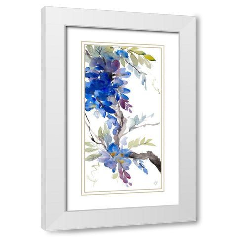 Peaceful Wisteria White Modern Wood Framed Art Print with Double Matting by Loreth, Lanie