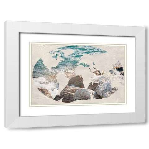 Coastal Circle White Modern Wood Framed Art Print with Double Matting by Wilson, Kali