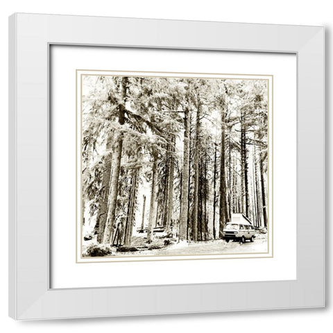 Snow In The Forest White Modern Wood Framed Art Print with Double Matting by Wilson, Kali