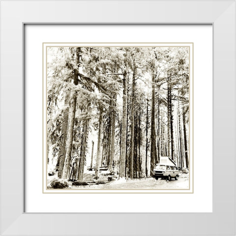 Snow In The Forest White Modern Wood Framed Art Print with Double Matting by Wilson, Kali