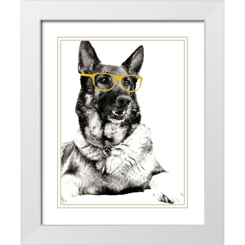 Gold Shades White Modern Wood Framed Art Print with Double Matting by Wilson, Kali