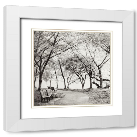 Virginia Park Walk White Modern Wood Framed Art Print with Double Matting by Wilson, Kali