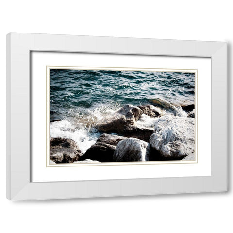 Crashing Waves White Modern Wood Framed Art Print with Double Matting by Wilson, Kali