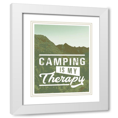 Camp Therapy White Modern Wood Framed Art Print with Double Matting by Wilson, Kali
