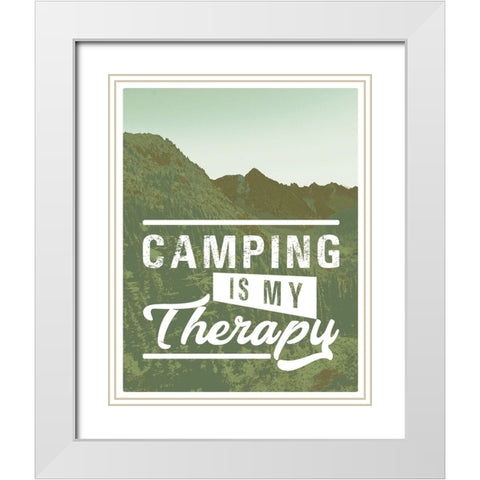 Camp Therapy White Modern Wood Framed Art Print with Double Matting by Wilson, Kali