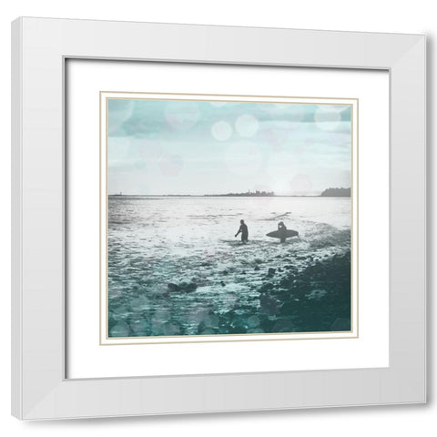 Pacific Surfer White Modern Wood Framed Art Print with Double Matting by Wilson, Kali