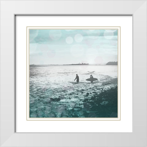 Pacific Surfer White Modern Wood Framed Art Print with Double Matting by Wilson, Kali