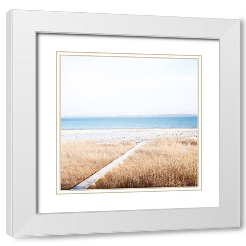 Grassy Shore White Modern Wood Framed Art Print with Double Matting by Wilson, Kali