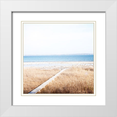 Grassy Shore White Modern Wood Framed Art Print with Double Matting by Wilson, Kali