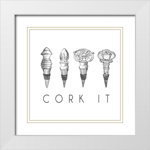Cork It White Modern Wood Framed Art Print with Double Matting by Baker, Mary Beth